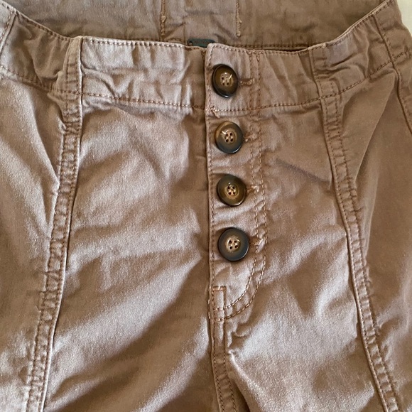 Free people Women's Tan Button-Front Pants size 0 - Picture 5 of 8